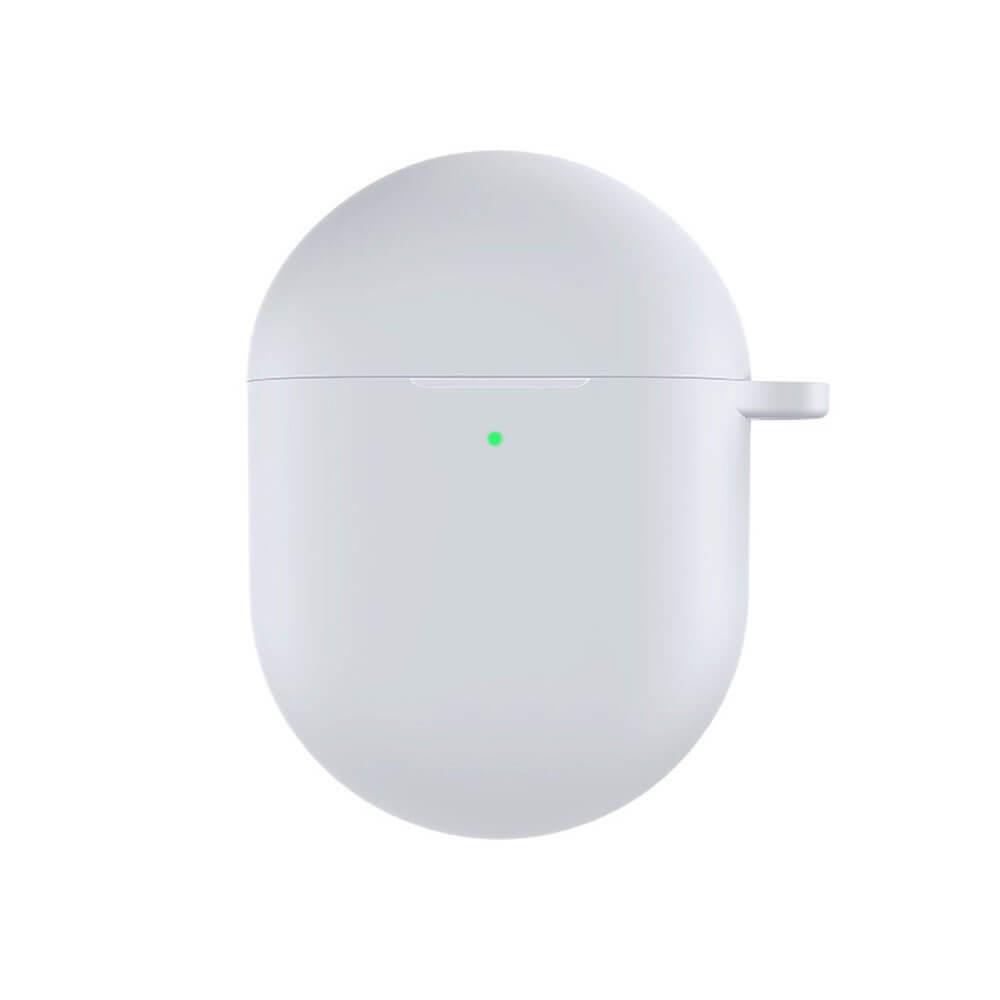 Koodmax Xiaomi Redmi Buds 4 Uyumlu Silikon Kılıf + Metal Kopça - Beyaz - PR13