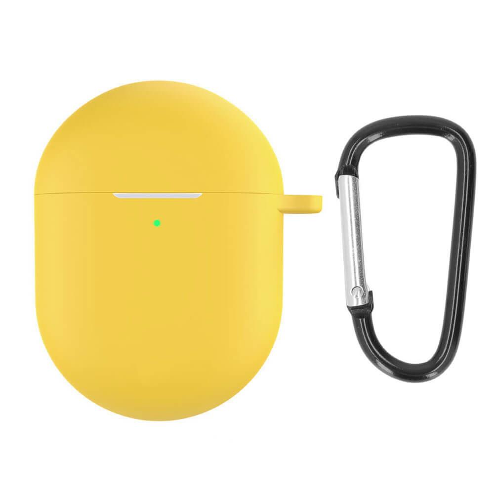 Koodmax Xiaomi Redmi Buds 4 Uyumlu Silikon Kılıf + Metal Kopça - Sarı - PR13