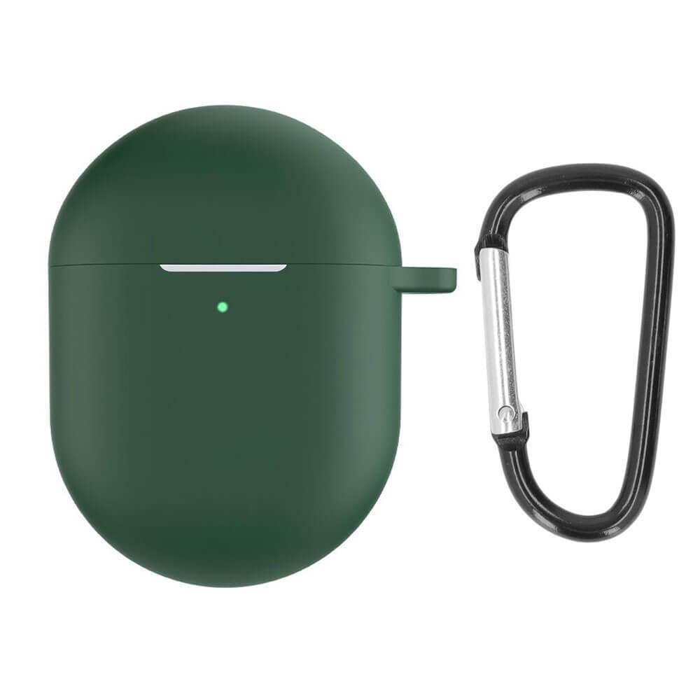 Koodmax Xiaomi Redmi Buds 4 Uyumlu Silikon Kılıf + Metal Kopça - Yeşil - PR13