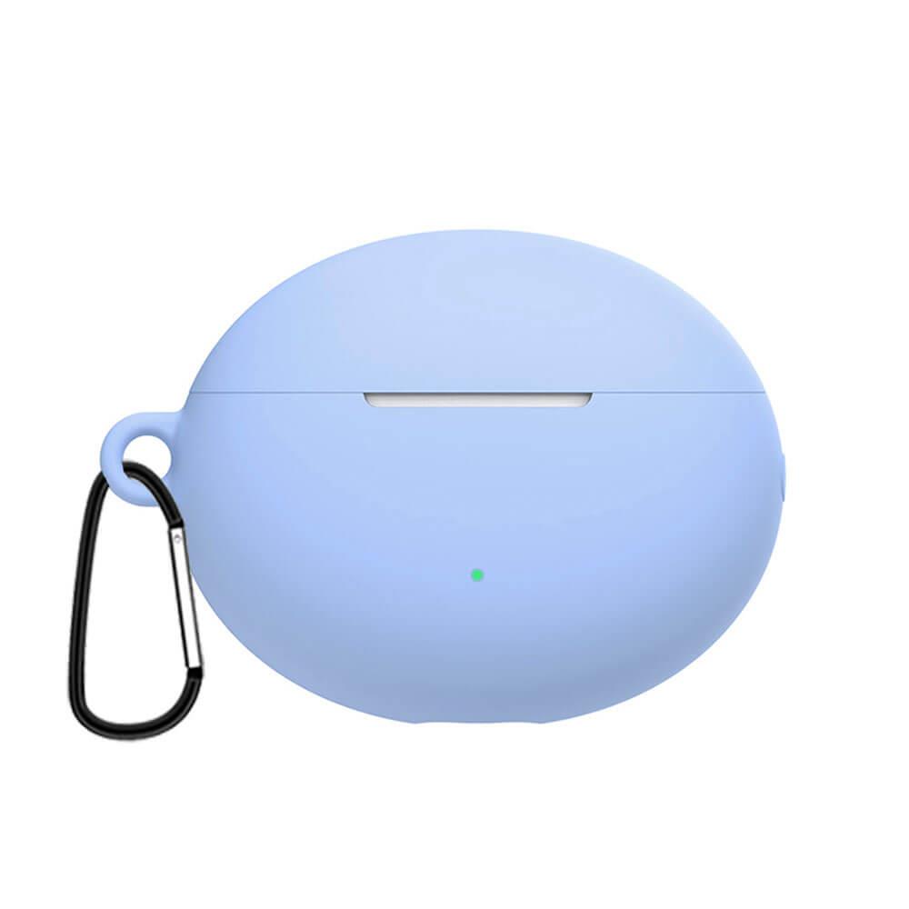 Koodmax Huawei Freebuds 4i Uyumlu Silikon Kılıf + Metal Kopça - Açık Mavi - PR14