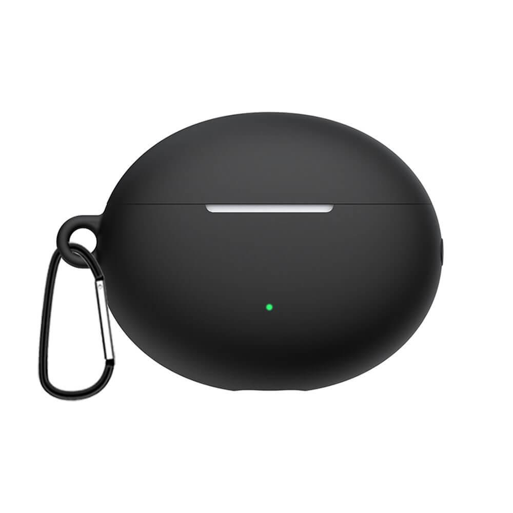 Koodmax Huawei Freebuds 4i Uyumlu Silikon Kılıf + Metal Kopça - Siyah - PR14