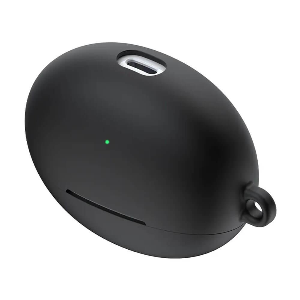 Koodmax Huawei Freebuds 4i Uyumlu Silikon Kılıf + Metal Kopça - Siyah - PR14