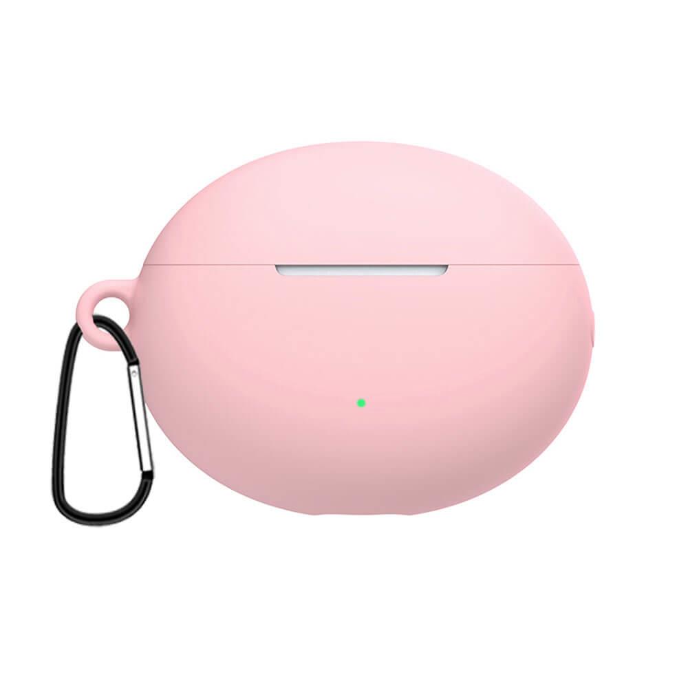 Koodmax Huawei Freebuds 4i Uyumlu Silikon Kılıf + Metal Kopça - Pembe - PR14