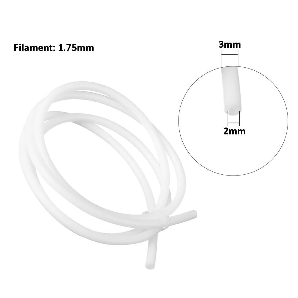 3D Yazıcı Ptfe Teflon Boru 2x3mm 1.75mm - Beyaz - 1 Metre - GD214