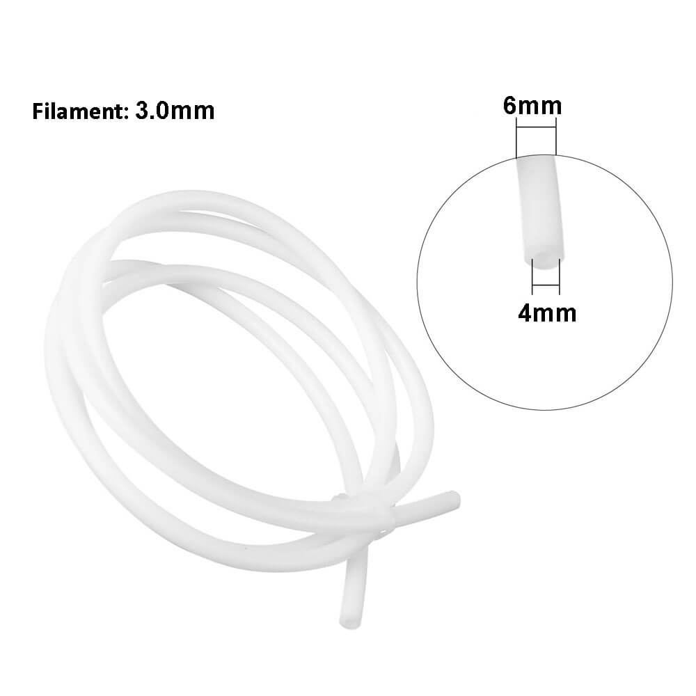 3D Yazıcı Ptfe Teflon Boru 4x6mm 3.0mm - Beyaz - 1 Metre - GD217