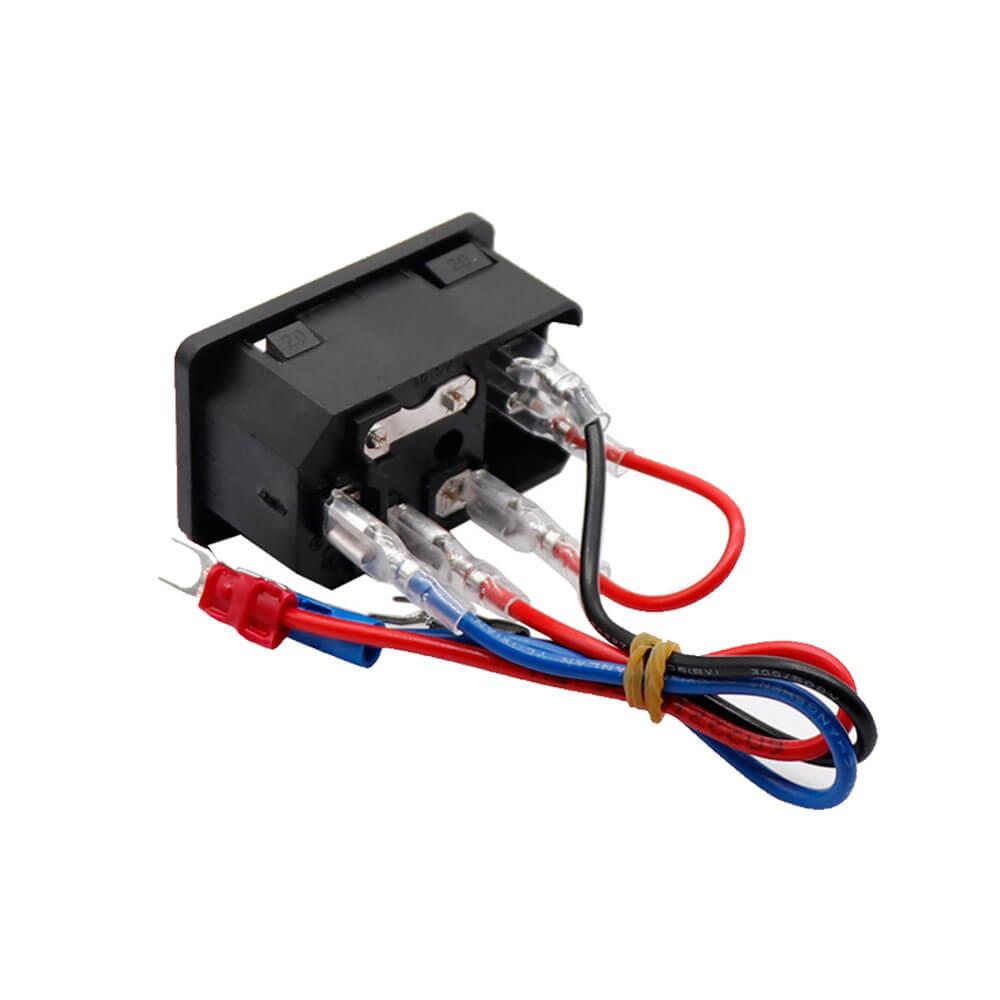 220V / 110V 10A AC Power Güç Kaynağı Konnektörü - Erkek - Sigortalı - Anahtarlı - Kablolu - GD257
