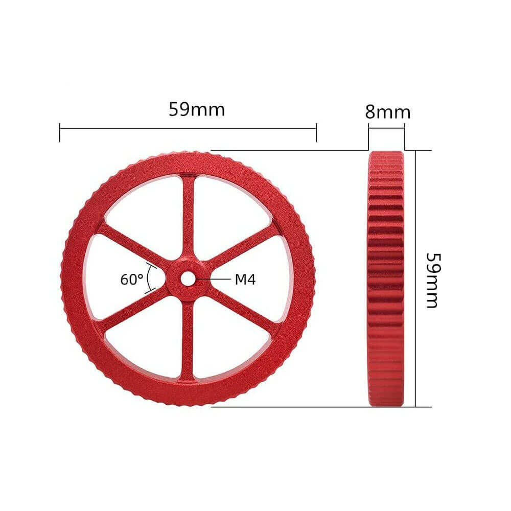 3D Yazıcı M4 Dişli Metal Büyük El Büküm Tesviye Somun Kırmızı