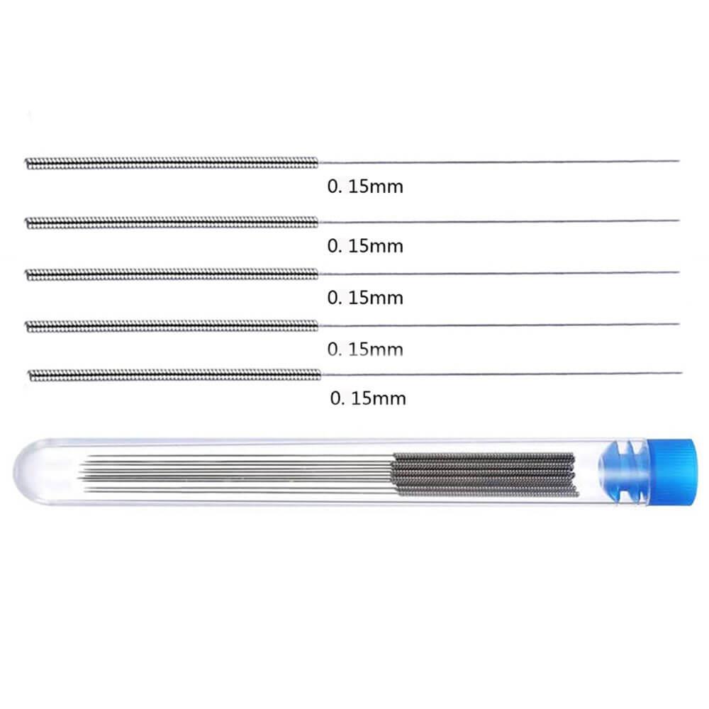 3D Yazıcı 0.15mm Nozzle Temizleme İğnesi Paslanmaz Çelik - 5 Adet