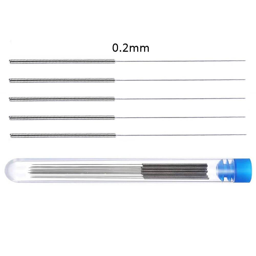 3D Yazıcı 0.2mm Nozzle Temizleme İğnesi Paslanmaz Çelik - 5 Adet - GD280