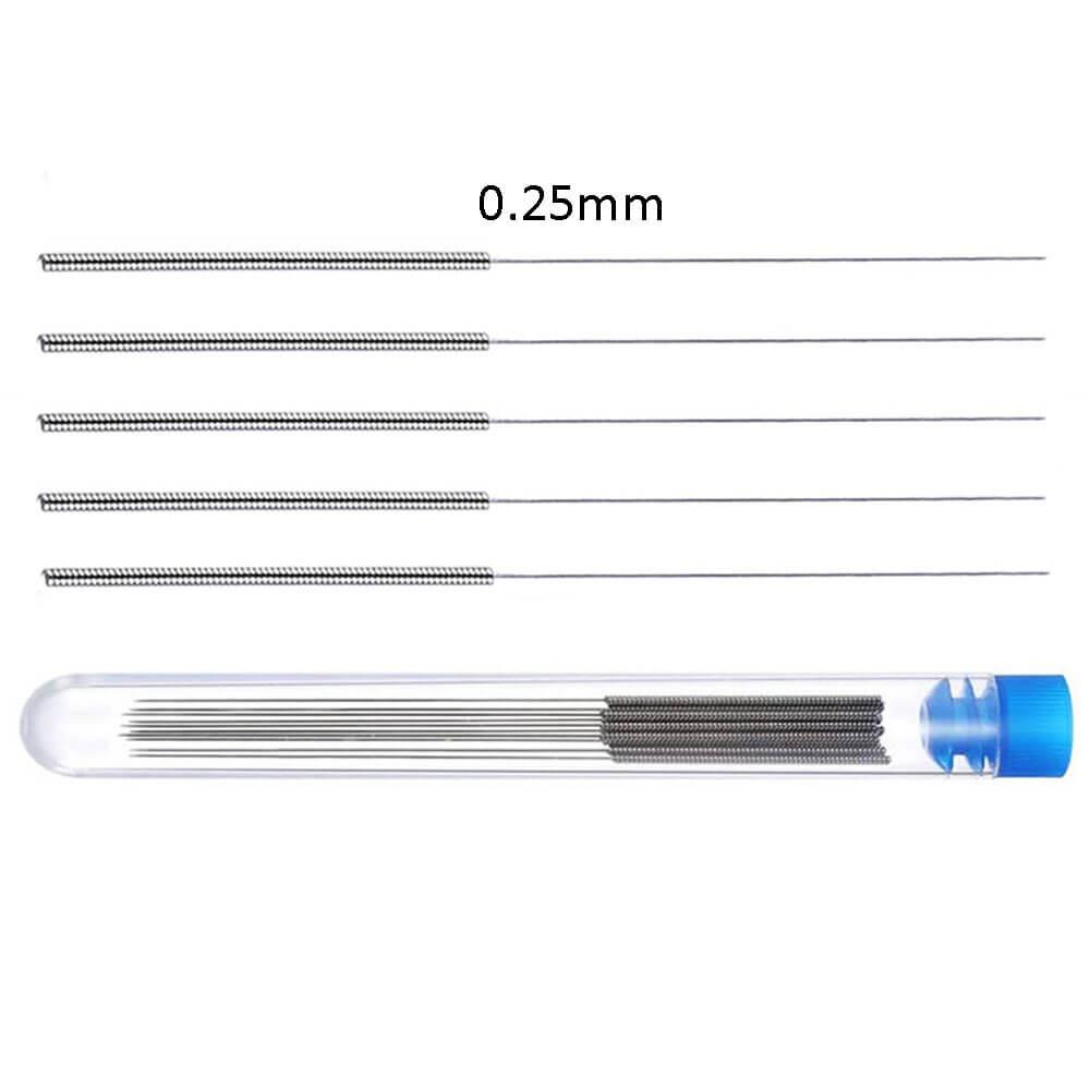 3D Yazıcı 0.25mm Nozzle Temizleme İğnesi Paslanmaz Çelik - 5 Adet