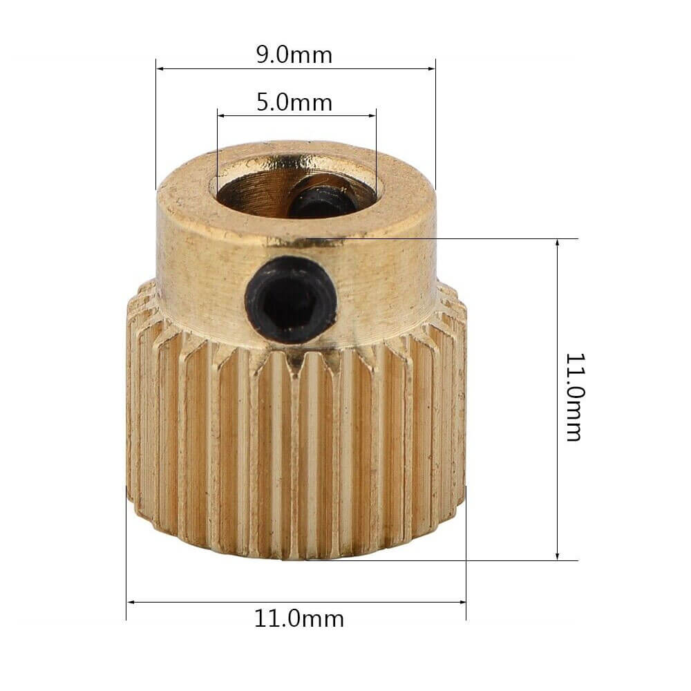 Mk8 Extruder 40 Diş-5mm Pirinç Özel Tel Besleme Ekstrüzyon Tekerleği Dişlisi - GD298