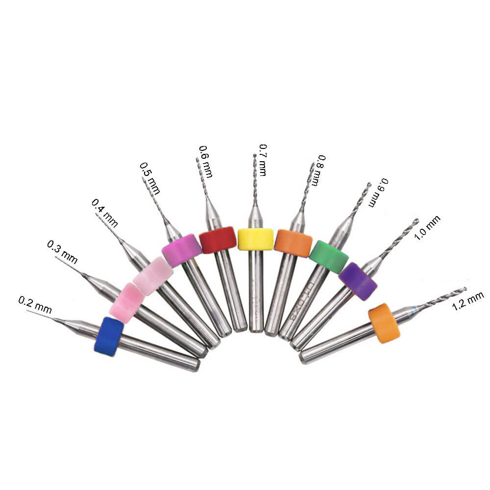 10 Adet 3d Yazıcı Micro Matkap Ucu Çelik Set 0.2-1.2mm Karbür Nozzle Temizleme İğnesi Kutulu