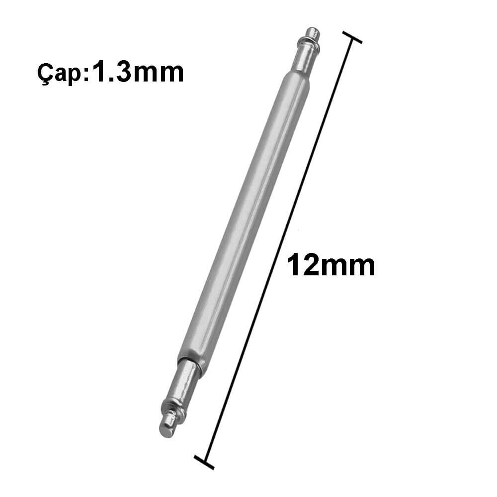 Paslanmaz Çelik Yaylı Kol Saati Kordon Pimi Susta - 1.3mm 12mm - Pims4