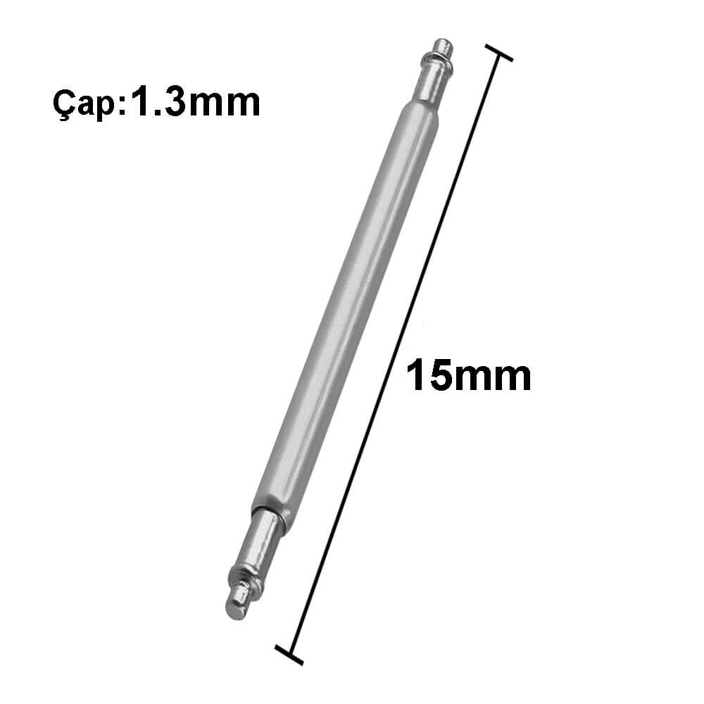 Paslanmaz Çelik Yaylı Kol Saati Kordon Pimi Susta - 1.3mm 15mm - Pims4