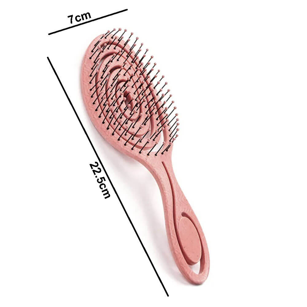 Üç Boyutlu Oval Esnek Dolaşık Önleyici Saç Açma ve Tarama Fırçası - Pembe - HG3
