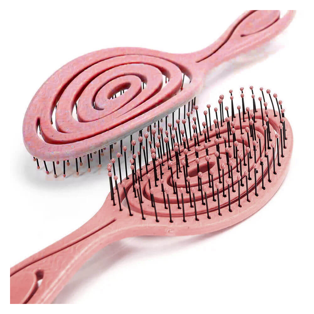 Üç Boyutlu Oval Esnek Dolaşık Önleyici Saç Açma ve Tarama Fırçası - Pembe - HG3