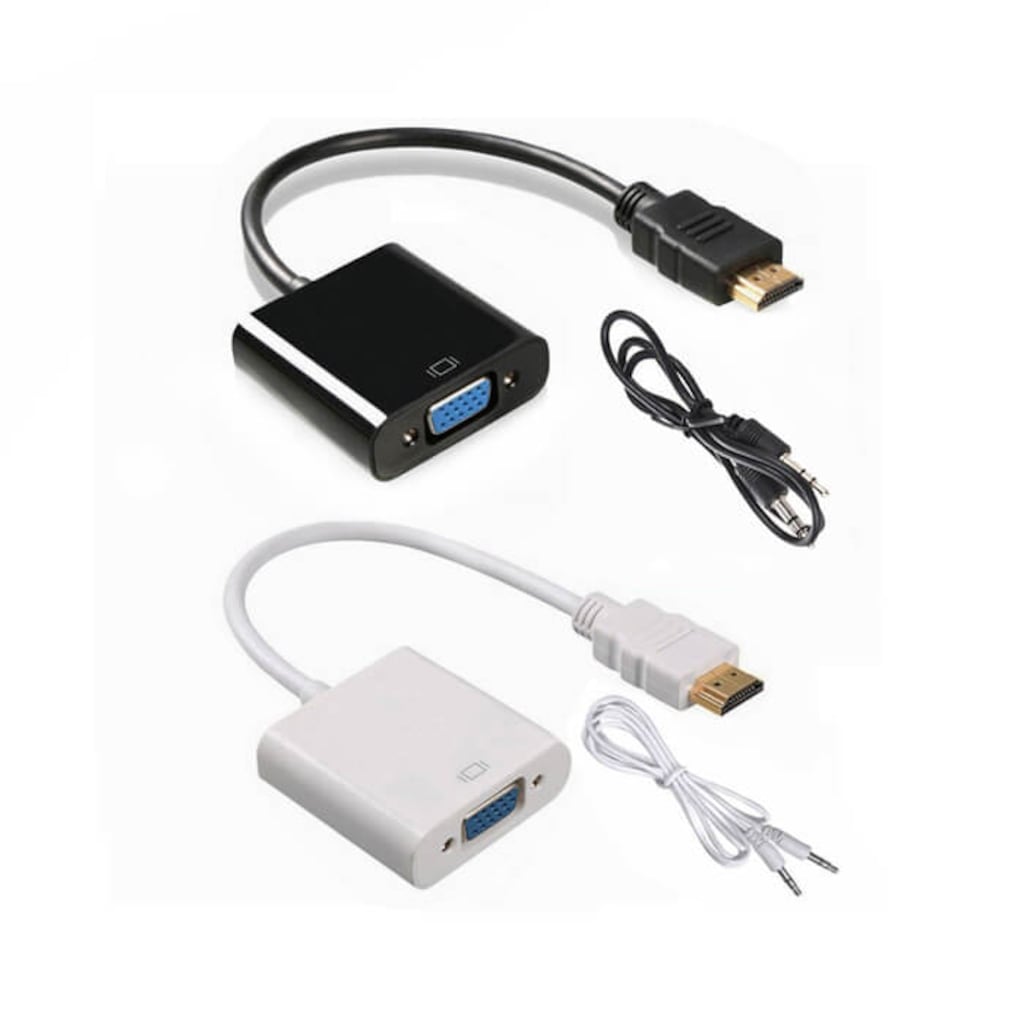 Hdmı To Vga Kablo Çevirici Dönüştürücü + Ses (453054670)