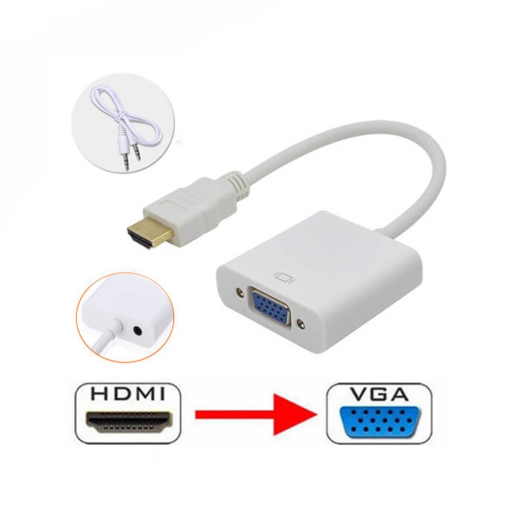 Hdmı To Vga Kablo Çevirici Dönüştürücü + Ses (453054670)
