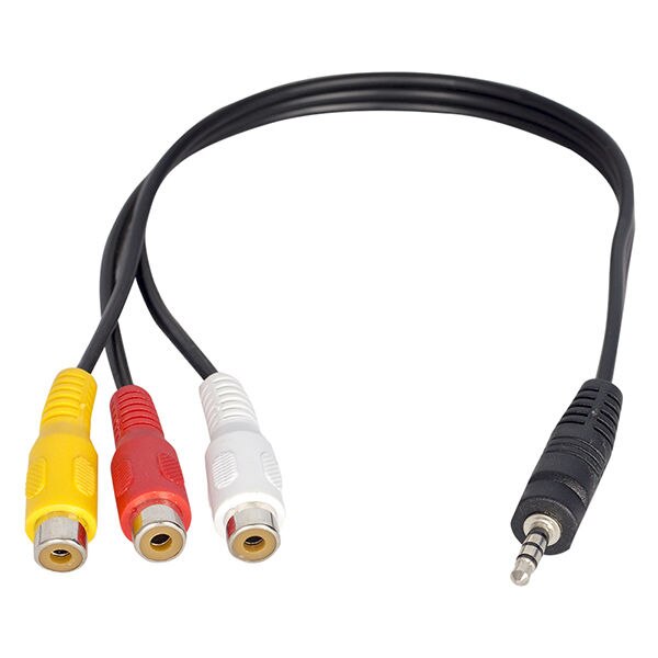 3.5Mm Stereo 4 Boğumlu / 3 Rca Dişi 30 Cm Kablo