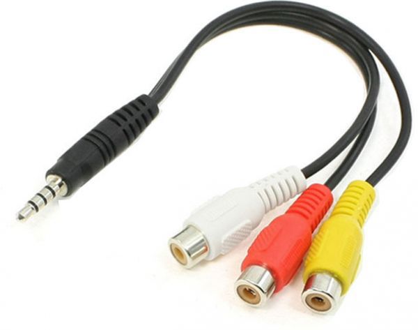 3.5Mm Stereo 4 Boğumlu / 3 Rca Dişi 30 Cm Kablo