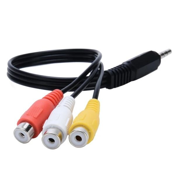 3.5Mm Stereo 4 Boğumlu / 3 Rca Dişi 30 Cm Kablo