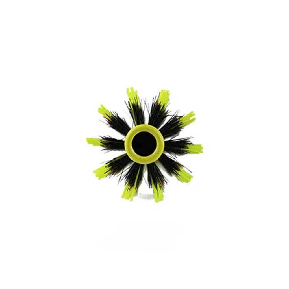 Koodmax Ahşap Saplı Naylon Kıl Saç Şekillendirici Fön Fırçası - Saç Düzleştirici Tarak 4.5cm - Sarı - Siyah - HG9