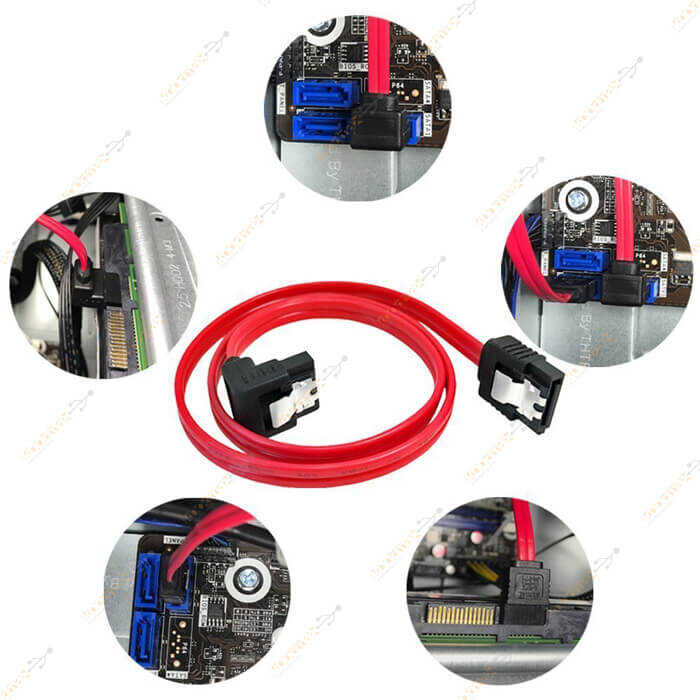 40 cm Sata Data Kablo - 90 Derece - Metal Klip