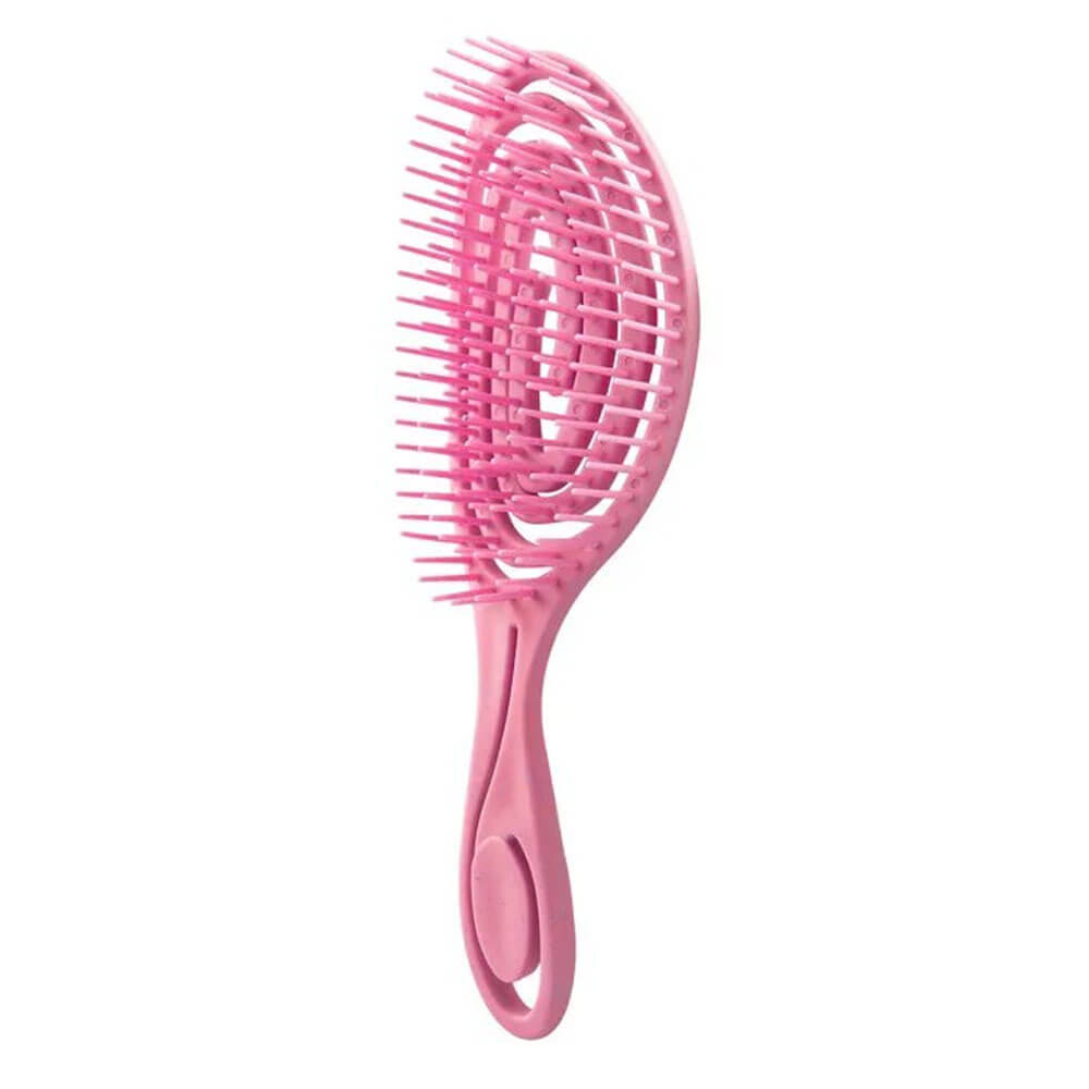 Koodmax Oval Esnek Dolaşık Önleyici Buğday Samanı Saç Açma ve Tarama Fırçası - Pembe - HG2