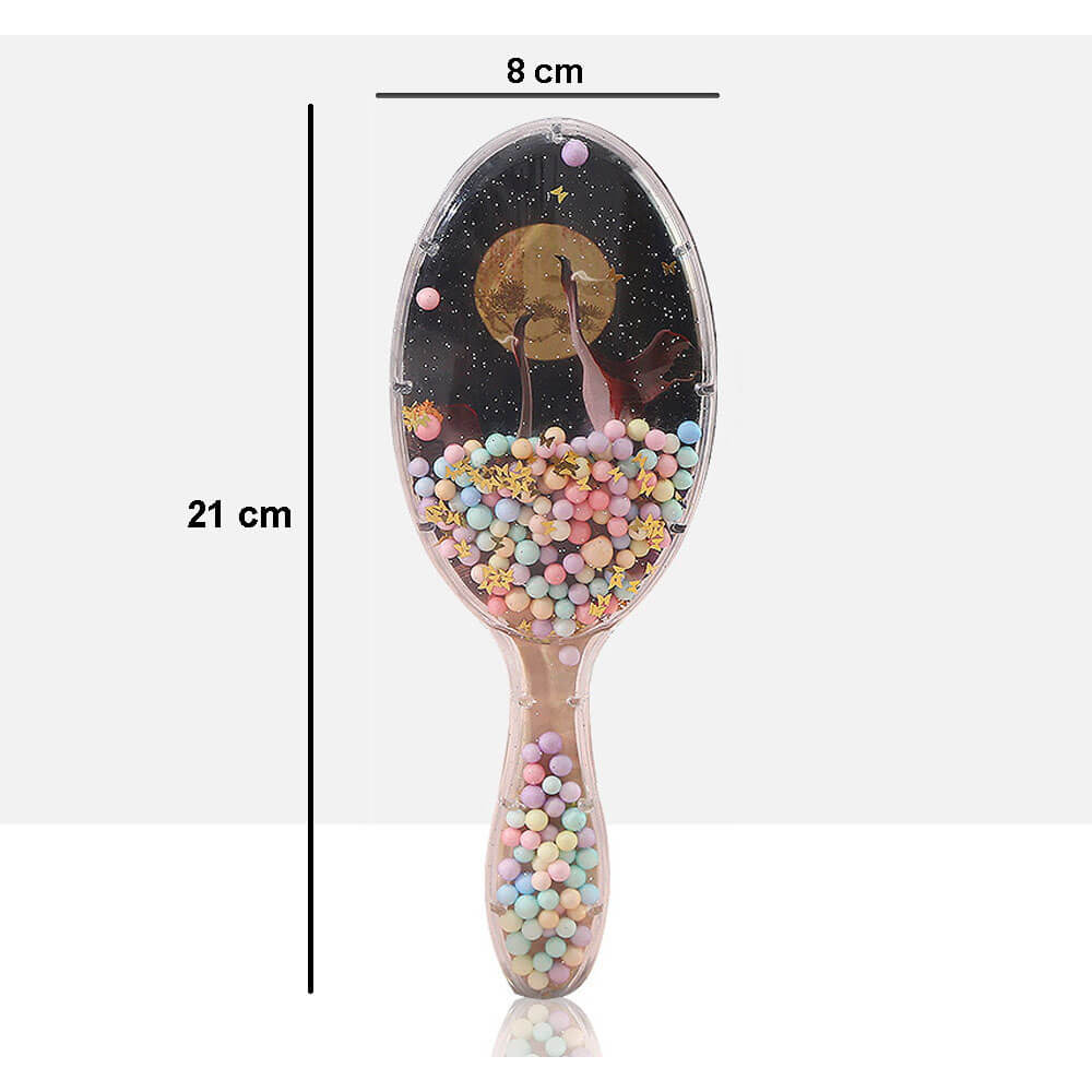 Koodmax Desenli Hava Yastıklı Tarak Oval Fırça Dolaşık Önleyici Saç Açma ve Tarama Fırçası Şeffaf - Y08 - TR17