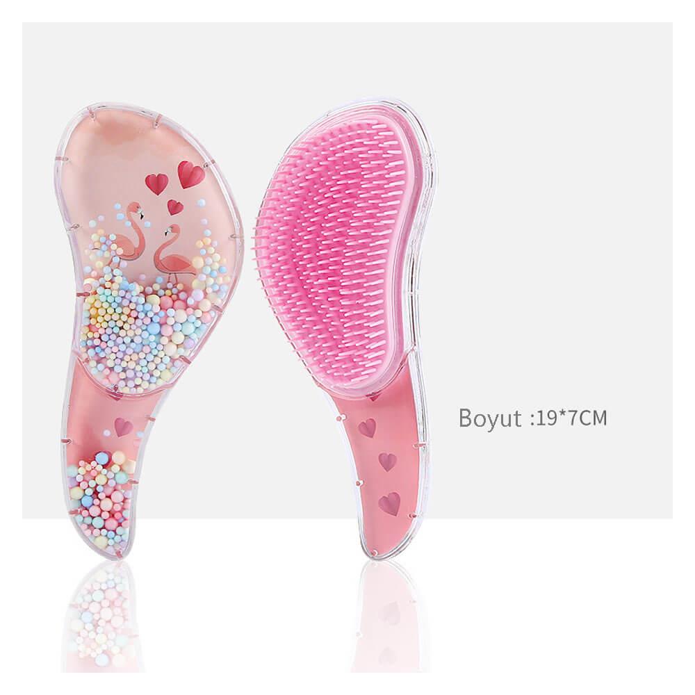 Koodmax Desenli Tarak Fırça Dolaşık Önleyici Saç Açma ve Tarama Fırçası Şeffaf Büyük Boy – B02 - TR2