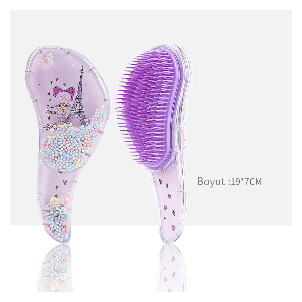 Koodmax Desenli Tarak Fırça Dolaşık Önleyici Saç Açma ve Tarama Fırçası Şeffaf Büyük Boy – B06 - TR2