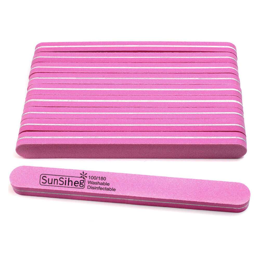 Koodmax Aşınmaya Dayanıklı 100/180 Kumlu Çift Taraflı Tırnak Törpüsü Düz – Pembe - NF5