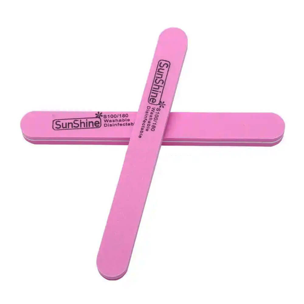 Koodmax Aşınmaya Dayanıklı 100/180 Kumlu Çift Taraflı Tırnak Törpüsü Düz – Pembe - NF5