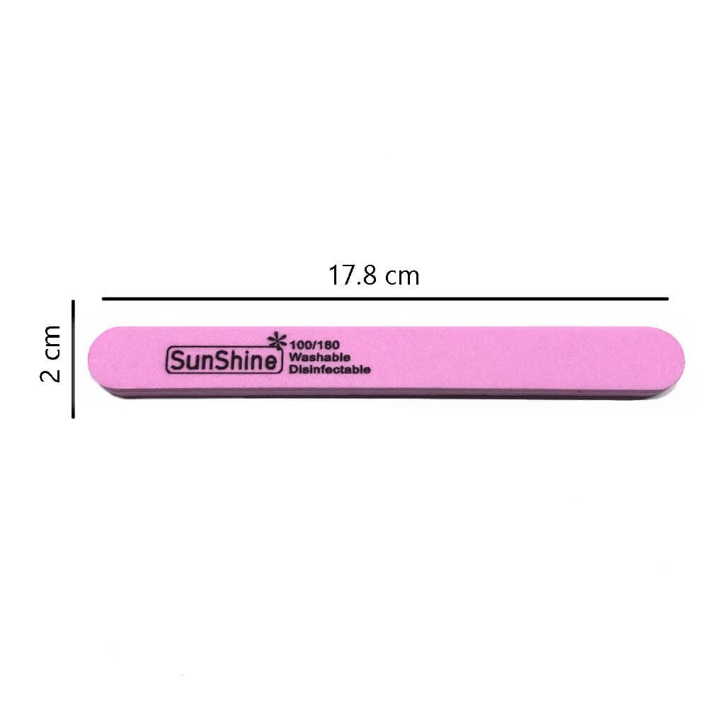 Koodmax Aşınmaya Dayanıklı 100/180 Kumlu Çift Taraflı Tırnak Törpüsü Düz – Pembe - NF5