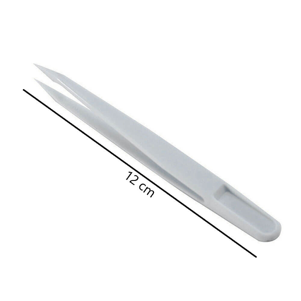 Koodmax Hassas Elektronik ve El Sanatları Tamir Cımbızı Sert Plastik 12cm Düz Cımbız Beyaz - TW1