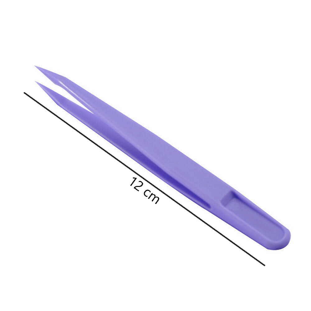 Koodmax Hassas Elektronik ve El Sanatları Tamir Cımbızı Sert Plastik 12cm Düz Cımbız Mor - TW1