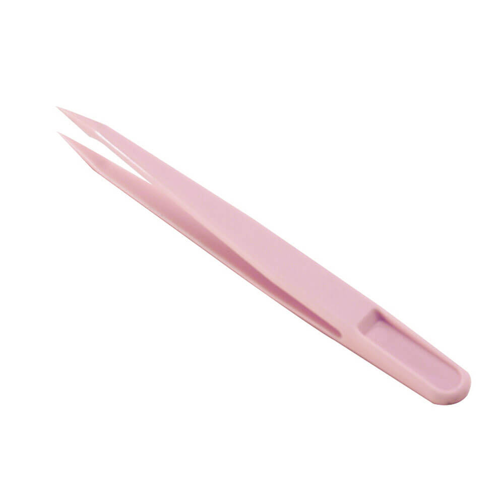 Koodmax Hassas Elektronik ve El Sanatları Tamir Cımbızı Sert Plastik 12cm Düz Cımbız Pembe - TW1