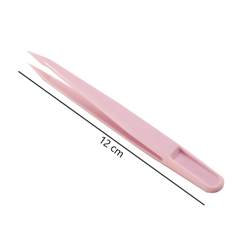 Koodmax Hassas Elektronik ve El Sanatları Tamir Cımbızı Sert Plastik 12cm Düz Cımbız Pembe - TW1