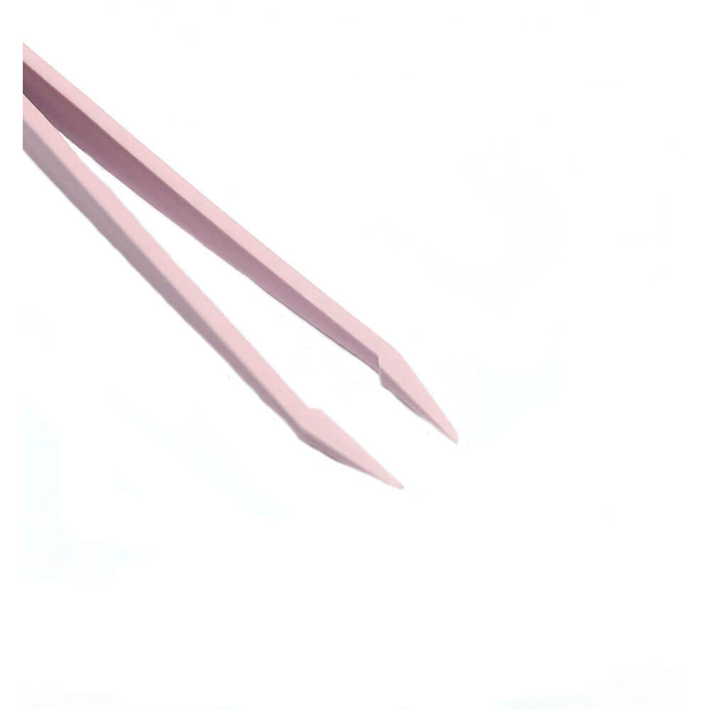 Koodmax Hassas Elektronik ve El Sanatları Tamir Cımbızı Sert Plastik 12cm Düz Cımbız Pembe - TW1