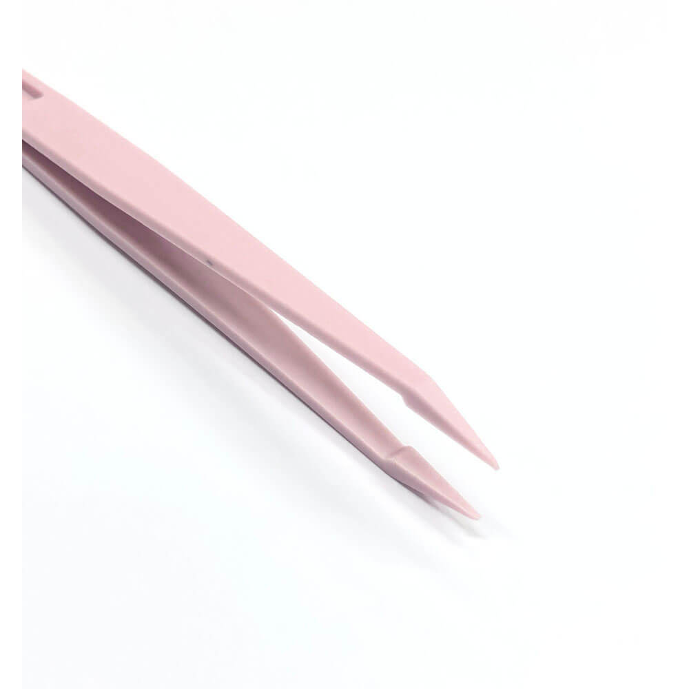 Koodmax Hassas Elektronik ve El Sanatları Tamir Cımbızı Sert Plastik 12cm Düz Cımbız Pembe - TW1