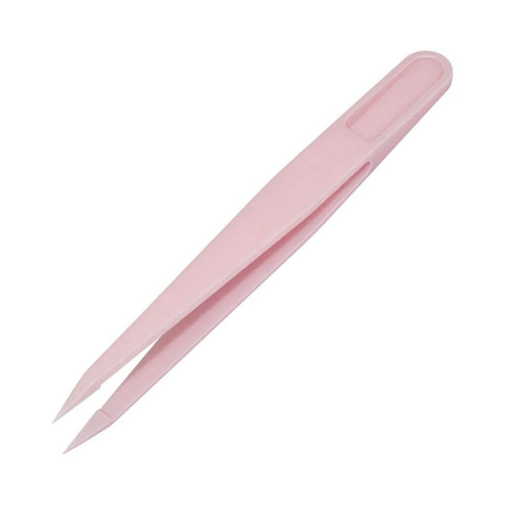 Koodmax Hassas Elektronik ve El Sanatları Tamir Cımbızı Sert Plastik 12cm Düz Cımbız Pembe - TW1