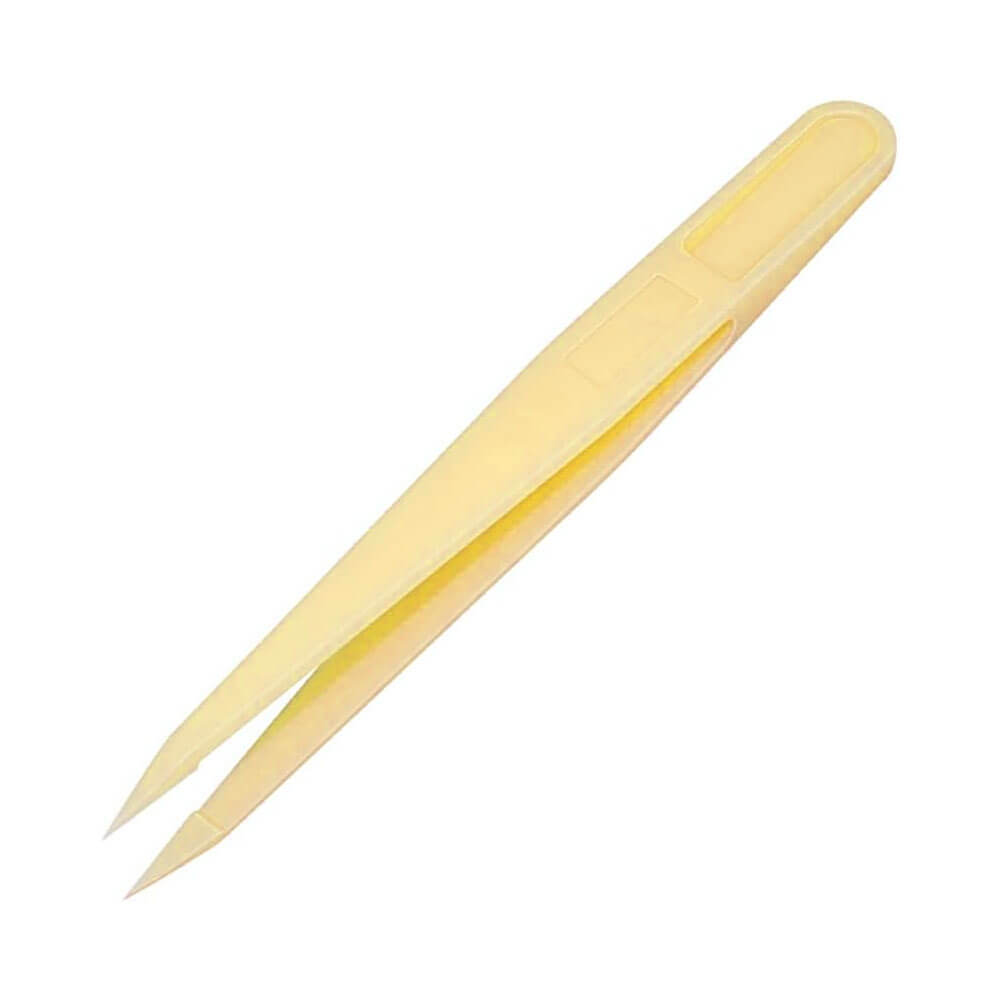 Koodmax Hassas Elektronik ve El Sanatları Tamir Cımbızı Sert Plastik 12cm Düz Cımbız Sarı - TW1