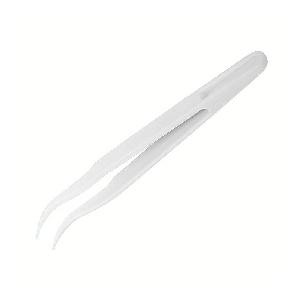 Koodmax Hassas Elektronik ve El Sanatları Tamir Cımbızı Sert Plastik 12cm Kavisli Cımbız Beyaz - TW3