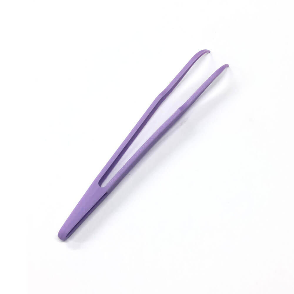 Koodmax Hassas Elektronik ve El Sanatları Tamir Cımbızı Sert Plastik 12cm Kavisli Cımbız Mor - TW3