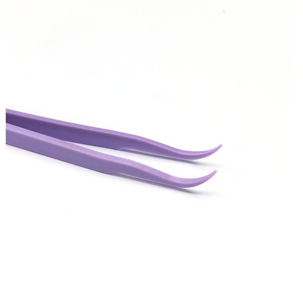 Koodmax Hassas Elektronik ve El Sanatları Tamir Cımbızı Sert Plastik 12cm Kavisli Cımbız Mor - TW3
