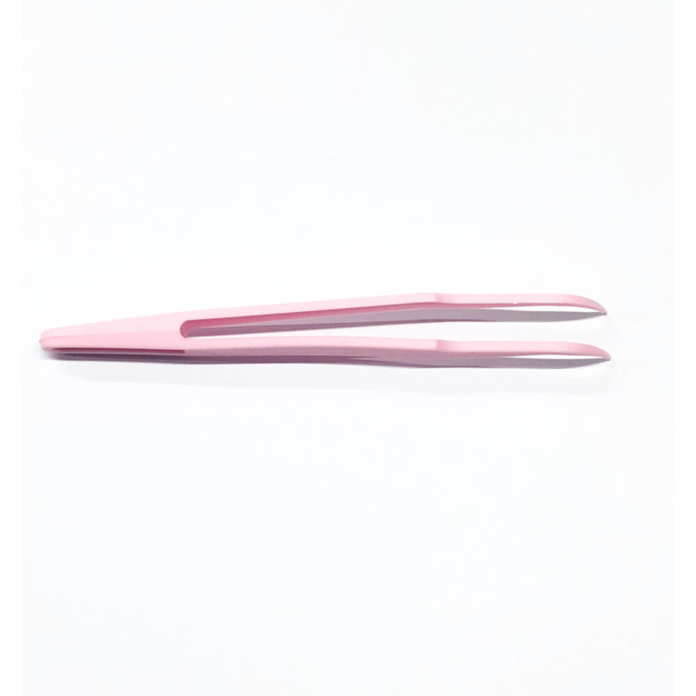 Koodmax Hassas Elektronik ve El Sanatları Tamir Cımbızı Sert Plastik 12cm Kavisli Cımbız Pembe - TW3