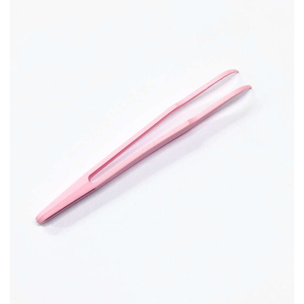 Koodmax Hassas Elektronik ve El Sanatları Tamir Cımbızı Sert Plastik 12cm Kavisli Cımbız Pembe - TW3
