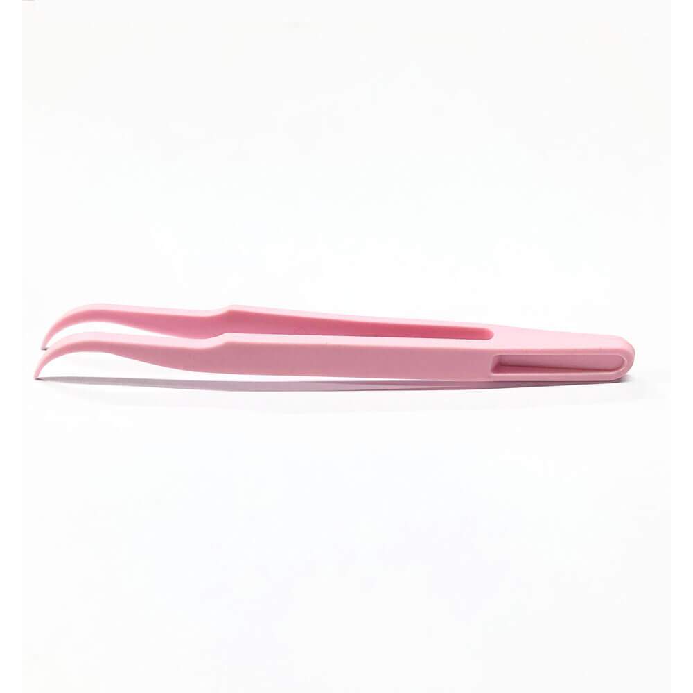 Koodmax Hassas Elektronik ve El Sanatları Tamir Cımbızı Sert Plastik 12cm Kavisli Cımbız Pembe - TW3