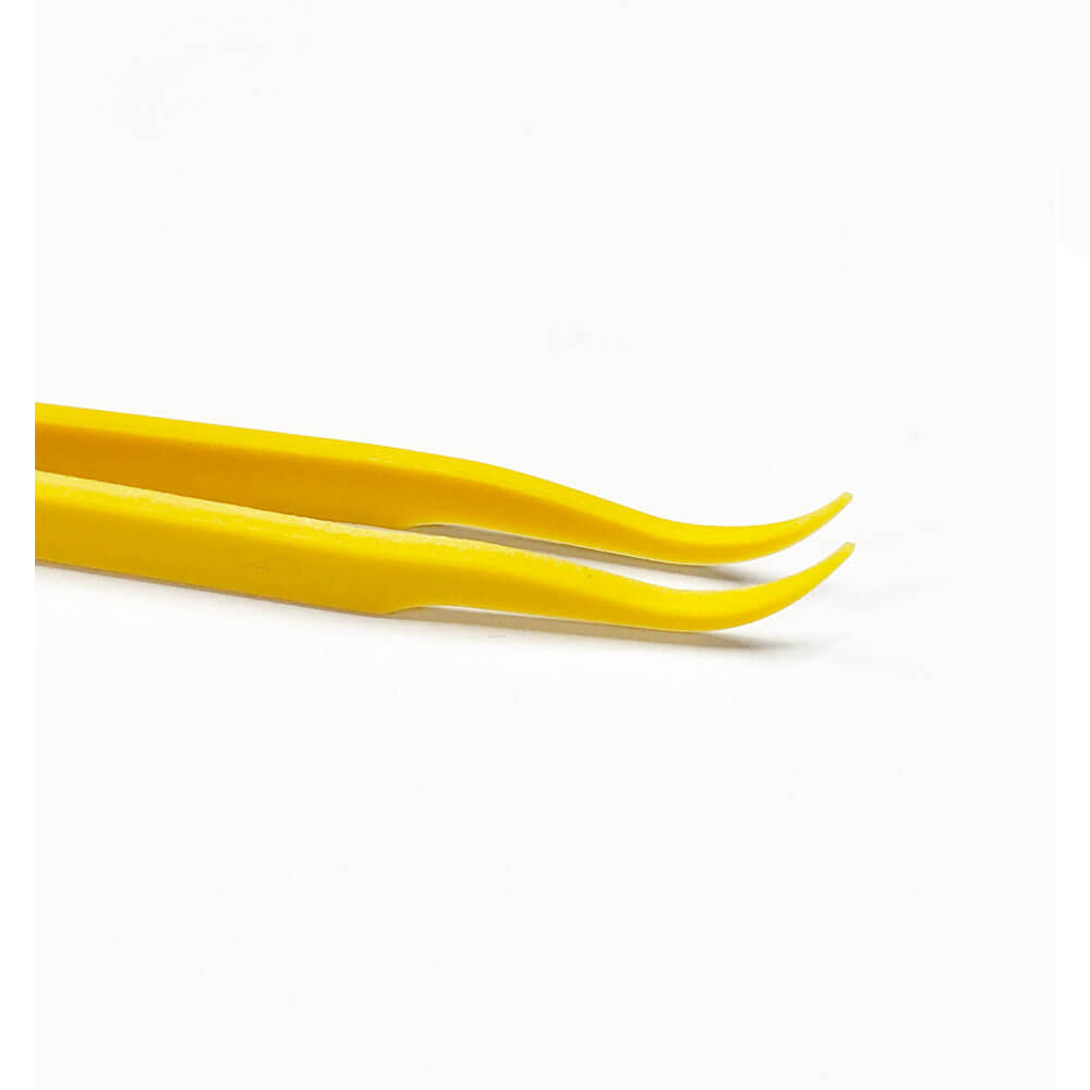 Koodmax Hassas Elektronik ve El Sanatları Tamir Cımbızı Sert Plastik 12cm Kavisli Cımbız Sarı - TW3