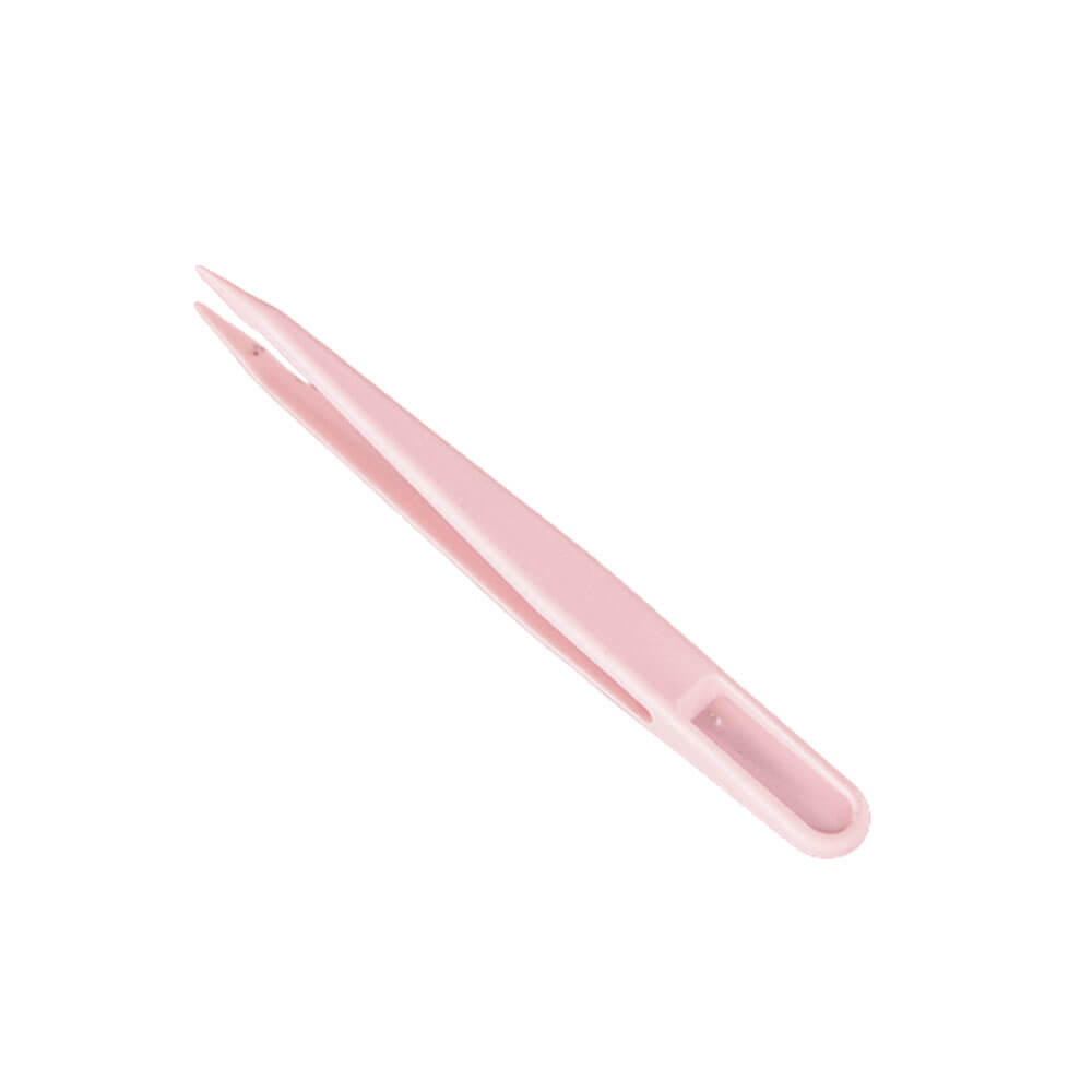 Koodmax Hassas Elektronik ve El Sanatları Tamir Cımbızı Sert Plastik 11cm Düz Cımbız Açık Pembe- W4